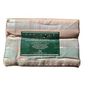 Vtg NOS Stevens King Flat Sheet Southwestern Aztec 200 Combed Cotton Irregular